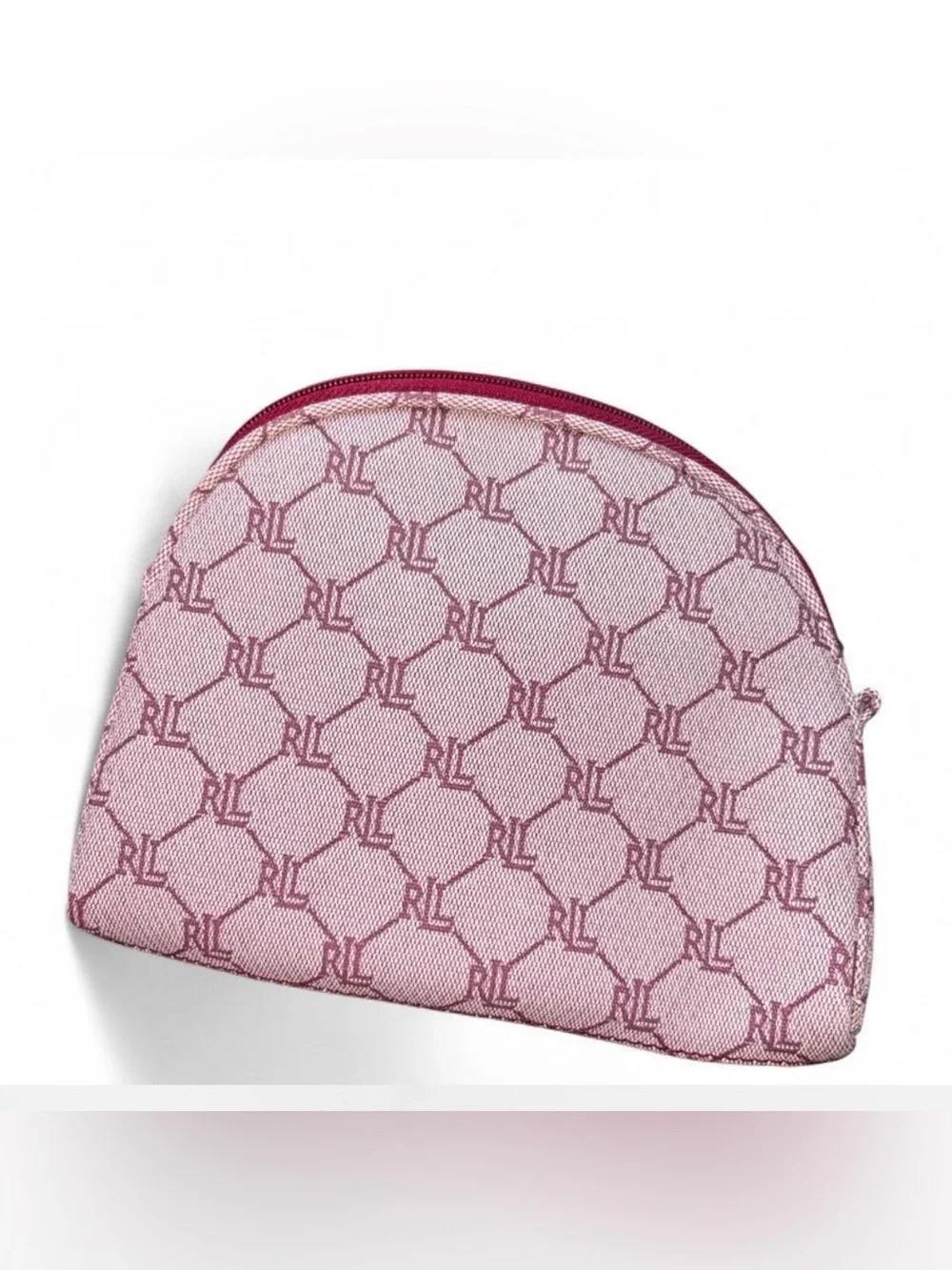 Ralph Lauren Pink RL Monogram Cosmetic Pouch